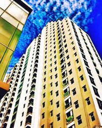 Low angle view of modern building against sky