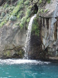 Scenic view of waterfall