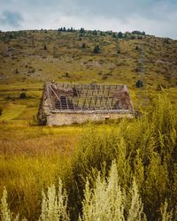 Scenic view of land against sky