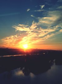 Scenic view of sunset over sea