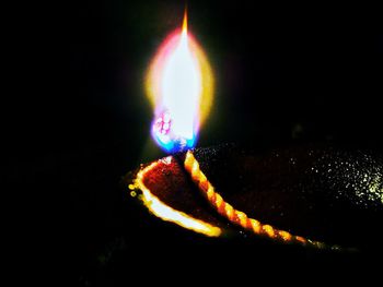 Close-up of illuminated candle