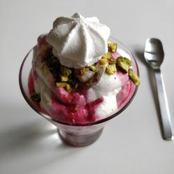 Close-up of ice cream in plate