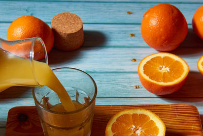 Close-up of orange fruits on table