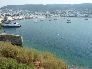 Boats in harbor