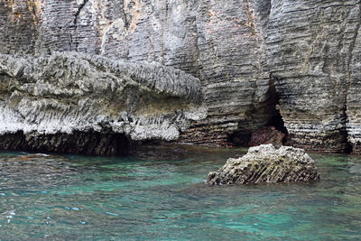 Rock formation in sea