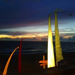 Scenic view of sea at sunset