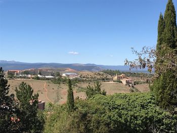 Scenic view of landscape against clear sky