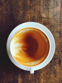 High angle view of coffee on table
