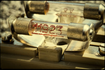 Close-up of electrical fuses