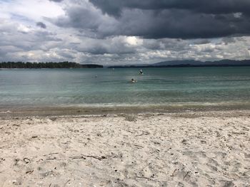 Scenic view of beach against sky