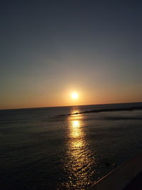 Scenic view of sea against sky at sunset