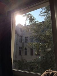 Sun shining through window