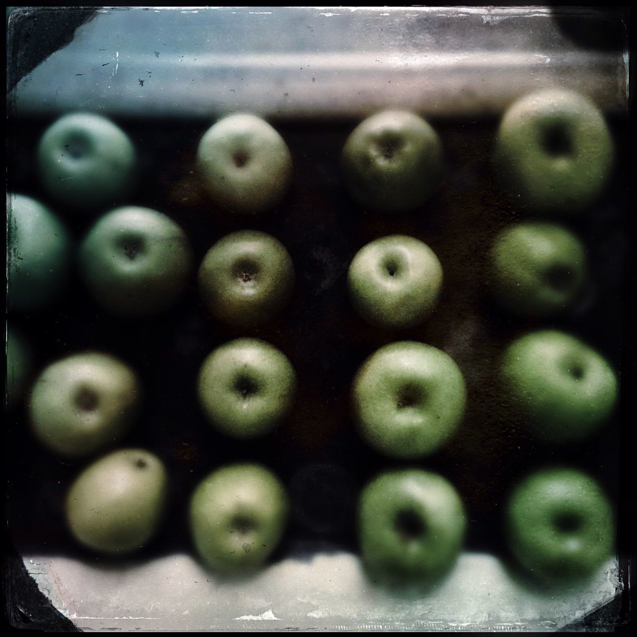 indoors, large group of objects, close-up, abundance, transfer print, still life, food and drink, green color, in a row, auto post production filter, freshness, food, variation, arrangement, selective focus, repetition, no people, circle, sphere, choice