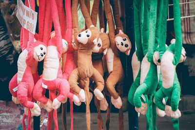Close-up of colorful objects for sale