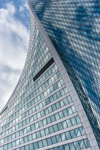 Low angle view of modern building against sky