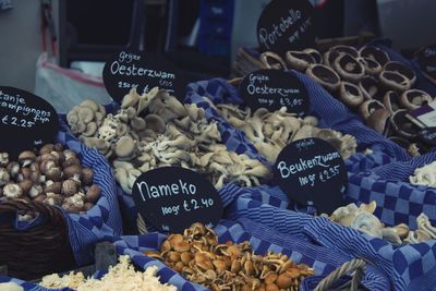 Various vegetables for sale in market