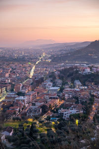 Panoramic view of the city of grottammare and san benedetto del tronto at sunset