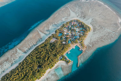 High angle view of beach