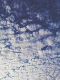 Low angle view of clouds in sky