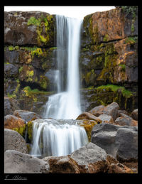 Scenic view of waterfall