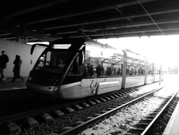 Railroad station against sky