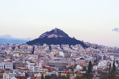 High angle view of townscape against sky