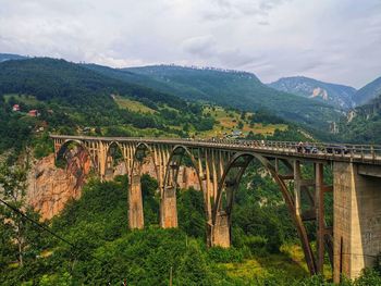 Bridge over tara canyon in durmitor national park, montenegro