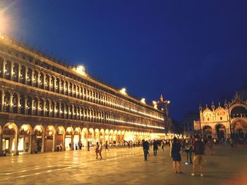Tourists at night