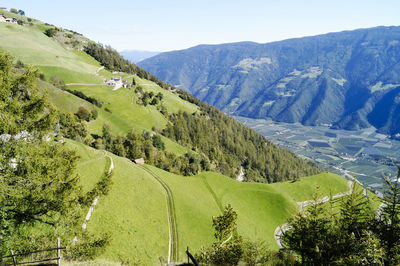 Scenic view of landscape against clear sky