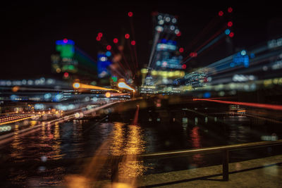 Illuminated city at night