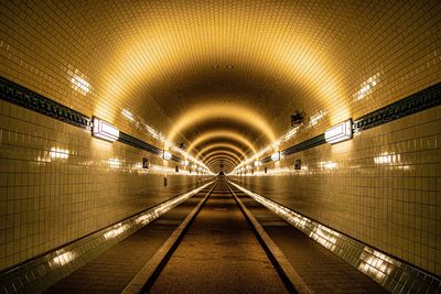 Empty illuminated tunnel