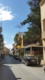 Road along buildings