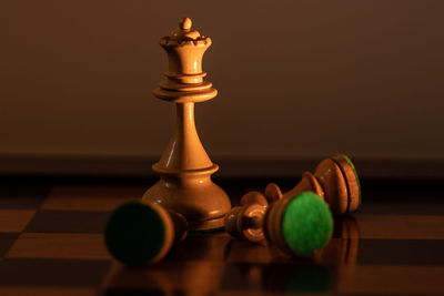 Close-up of chess pieces