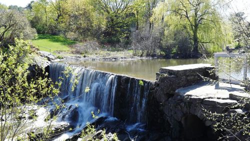 Scenic view of waterfall