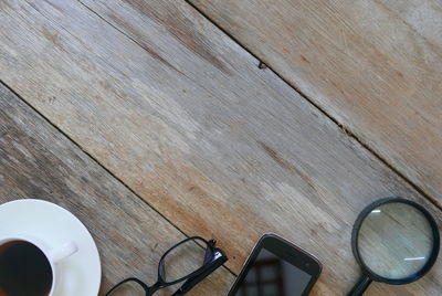 High angle view of sunglasses on table