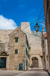 People walking at the beautiful alleys in the walled old town of dubrovnik