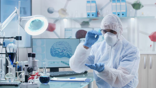 Female scientist working in laboratory