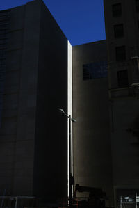 Low angle view of built structure against clear sky
