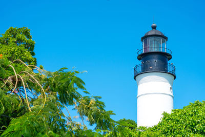 Low angle view of lighthouse against sky