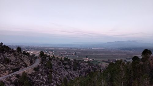 High angle view of landscape against sky