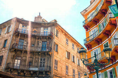 Low angle view of buildings in city