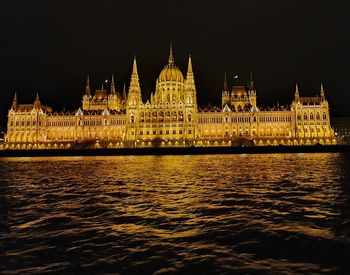 Illuminated city at night