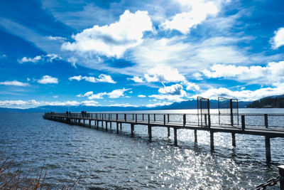 Pier over sea against sky