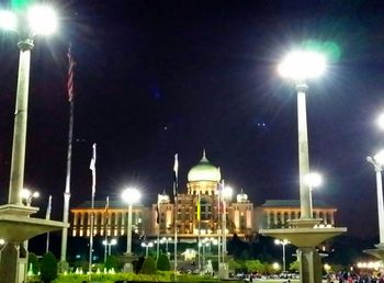 Illuminated street light at night