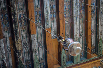 Close-up view of wooden wall