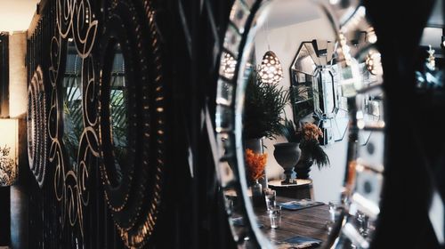 Close-up of clothes hanging in store for sale