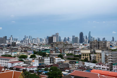 View the cityscape and buildings of bangkok in thailand asia