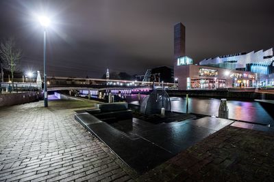 Illuminated city at night