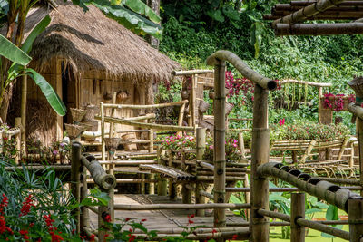 View of hut in park