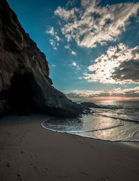 Scenic view of beach against sky